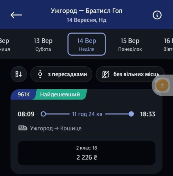 З Ужгорода до трьох міст ЄС курсуватимуть нові поїзди: ціни на квитки - до 3500 гривень