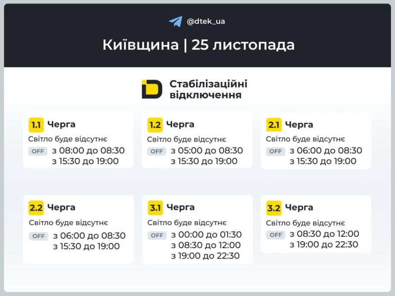Графіки відключень пом'якшують: скільки годин українці будуть без світла 25 листопада