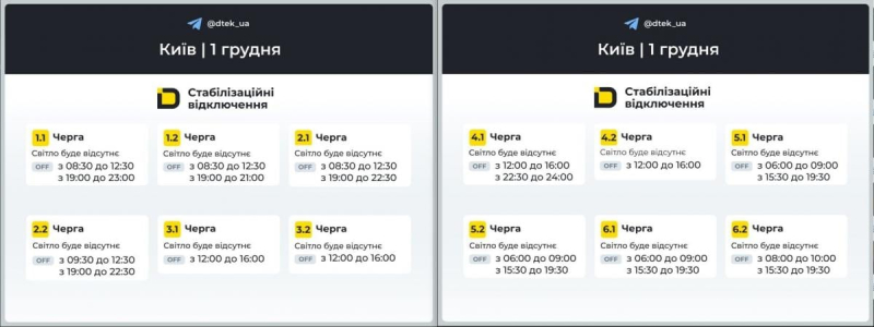 Графіки відключень світла 1 грудня: коли не буде електроенергії в перший день зими
