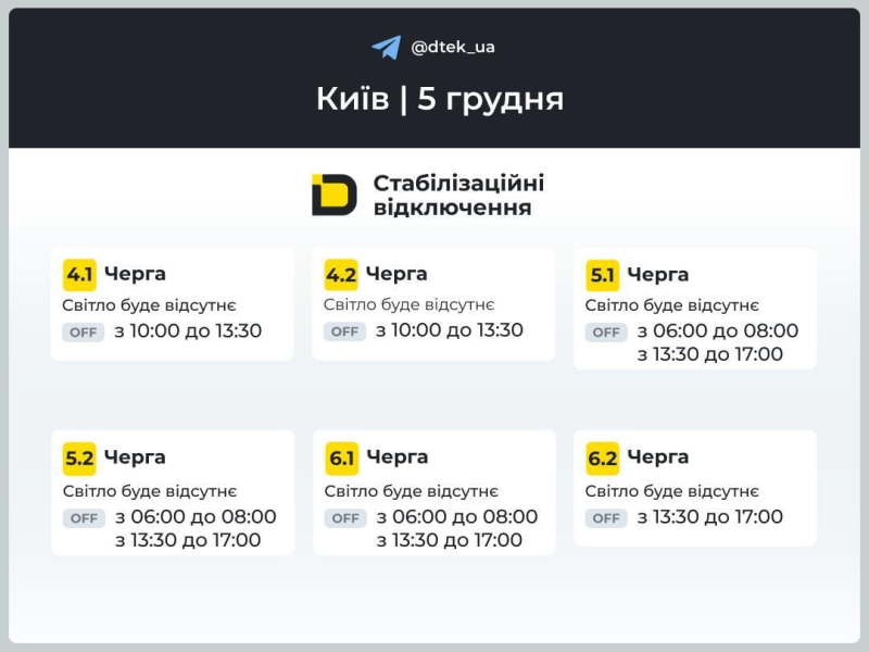 В Україні у п&rsquo;ятницю вимикатимуть світло: хто сидітиме у темряві