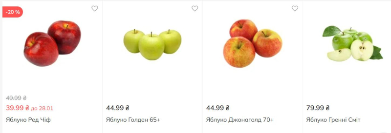Скільки коштують яблука в супермаркетах Києва: огляд цін