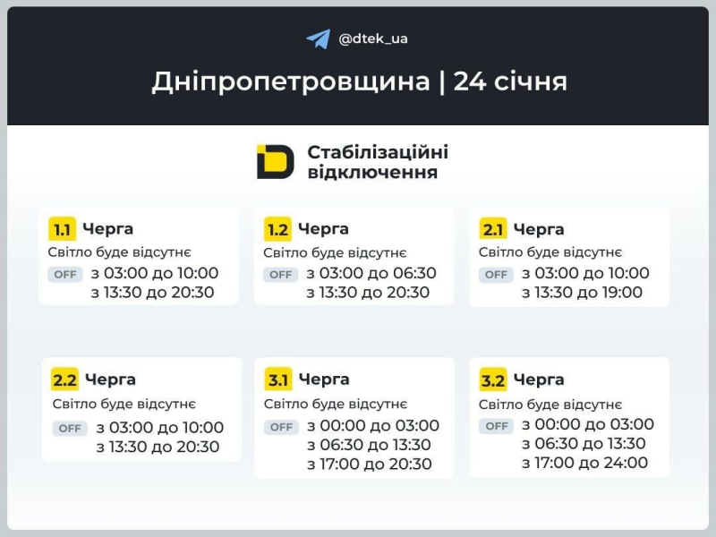 В Україні 24 січня будуть вимикати електроенергію: коли не буде світла в суботу
