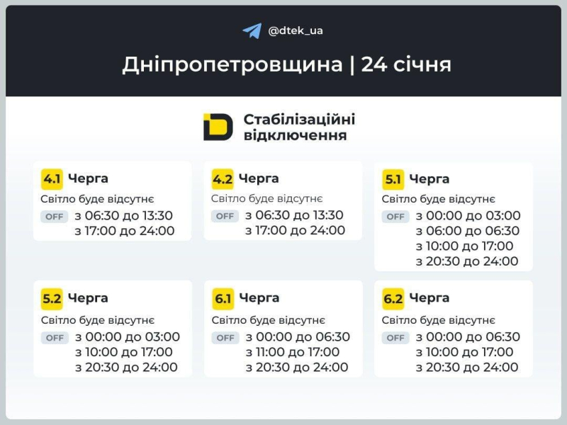 В Україні 24 січня будуть вимикати електроенергію: коли не буде світла в суботу