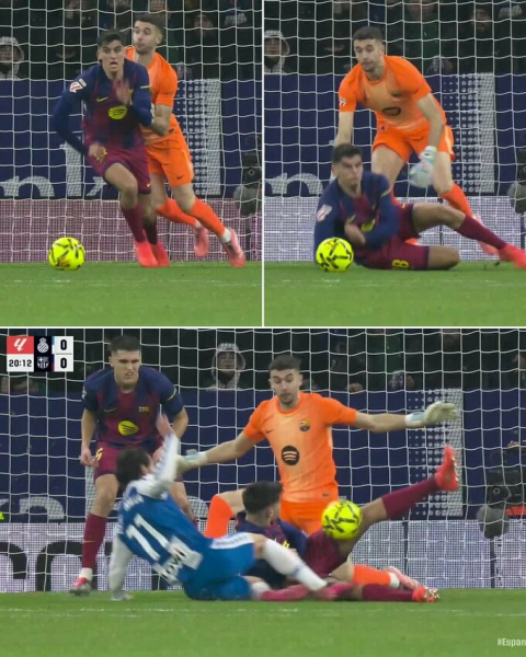 ВІДЕО. Поштовх у спину: кіпер Барселони буквально здійснив сейв захисником