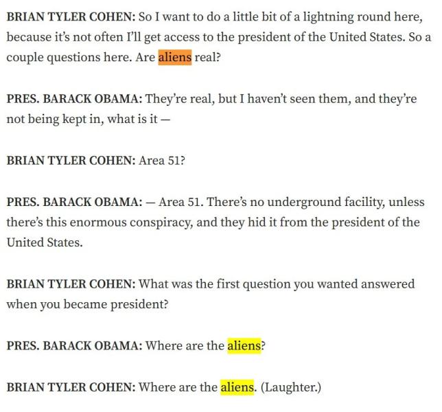 Обама: інопланетяни реальні, але у "Зоні 51" їх немає